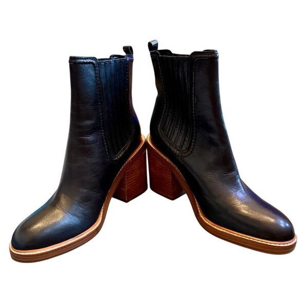 Marc FisherโBlack Leather Chelsea Boots โ NWT Size 10 - Picture 2 of 7
